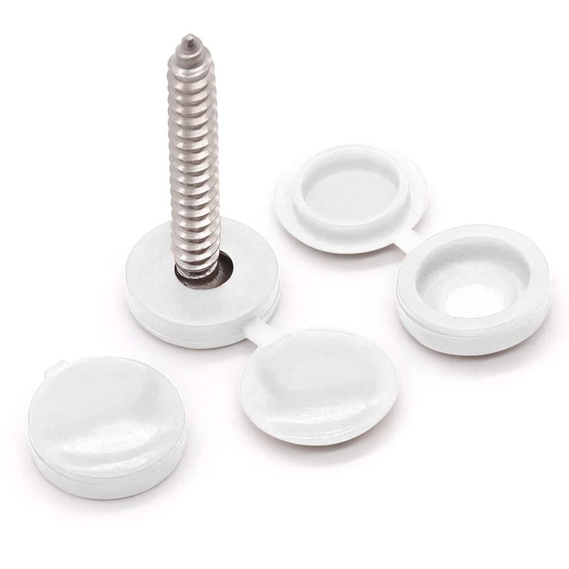Glvaner M4 (80 pcs) White Color Collated Screws Caps Hinged Screw Cover Caps with 20 PCs #8 x 1-1/4" (4.2 x 32mm) Flat Head Wood Screws Stainless Steel 304 (18-8) for TV or Furnitures - Image 5